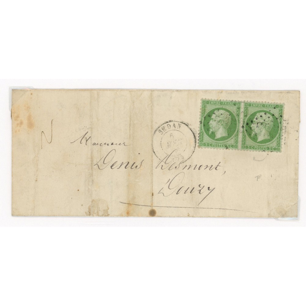 20 Oblitéré GC 3352 - Depart Sedan (7) - Paire - Cote 213 Euros