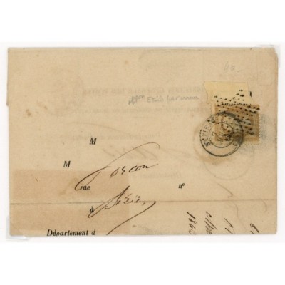 21 Oblitéré Etoile - CaD du 07/08/1864 - Depart Beziers (33) - Oblitération Etoile par erreur - Cote 220 Euros