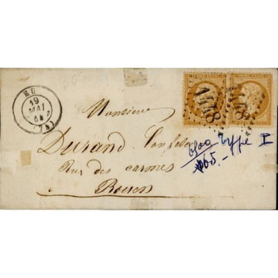 21 Oblitéré GC 1448 - Depart Eu (74) - 2 Timbres - Cote 45 Euros