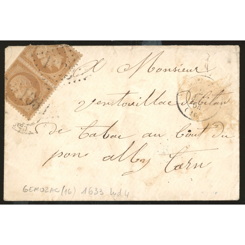 21 Oblitéré GC 1633 - Depart Gemozac - Paire - Cote 45 Euros