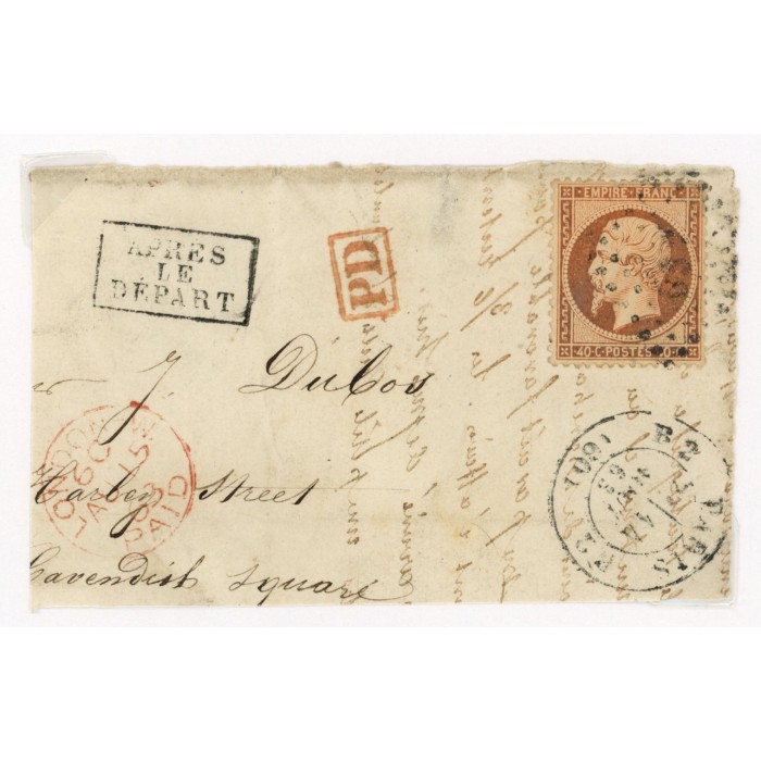 23 Oblitéré BS2 du 1863 - Depart Paris (60) -   - Cote 90 Euros