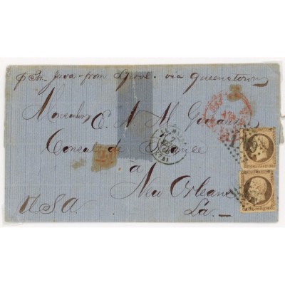 23 Oblitéré GC 1769 du 07/09/1866 - Depart Le Havre (74) -   - Cote 113 Euros