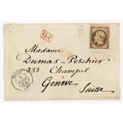 23 Oblitéré GC 611 du 03/03/1864 - Depart Brest (28) -   - Cote 63 Euros