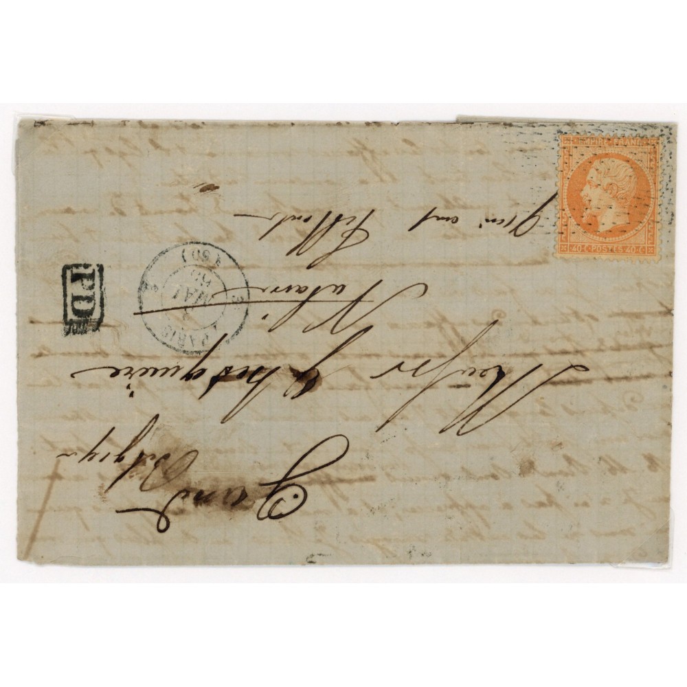 23 Oblitéré Pointillés du 03/05/1865 - Depart Paris (60) - Cote 100 Euros