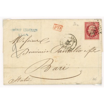24 Oblitéré GC 2145 du 02/05/1867 - Depart Lyon (68) -   - Cote 138 Euros