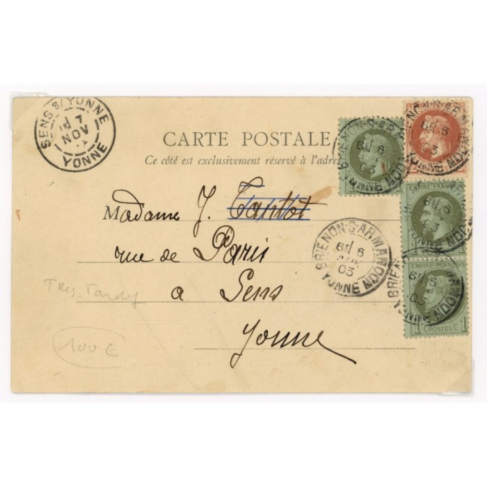 25 26 Oblitéré Cachet a Date du 1903 - Depart  - 4 Timbres - Cote 200 Euros