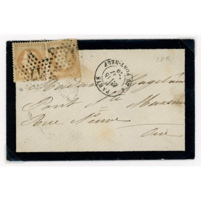 28 Oblitéré Etoile 17 du 15/05/1870 - Depart Paris (60) - 2 Timbres - Cote 130 Euros