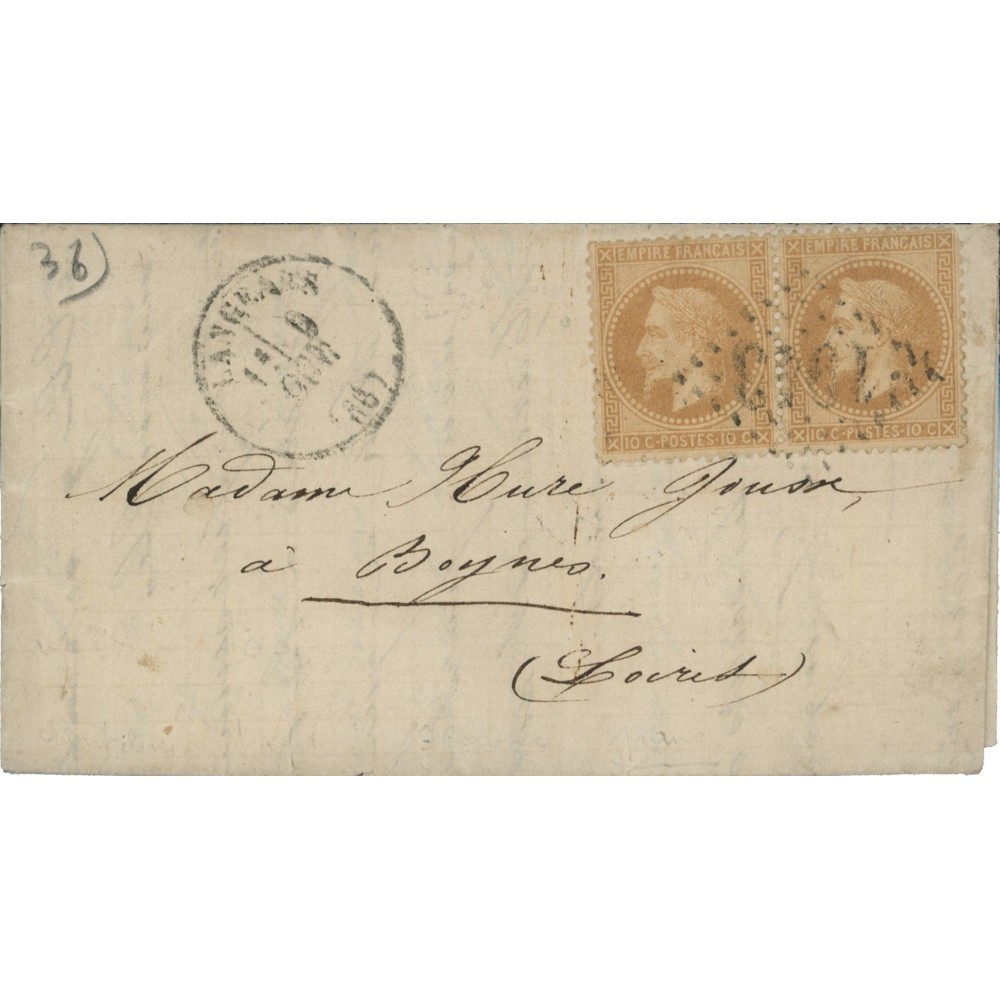 28 Oblitéré GC 1943 - Depart Langeais - Paire - Cote 135 Euros