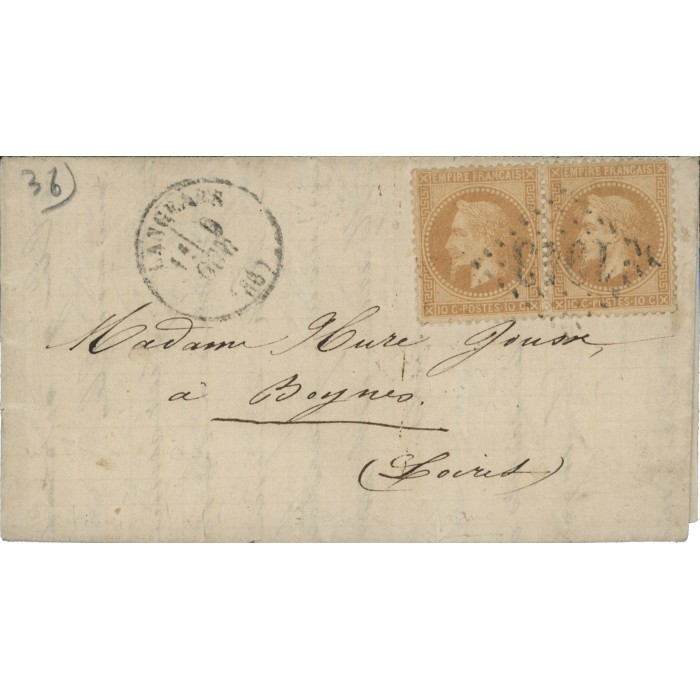 28 Oblitéré GC 1943 - Depart Langeais - Paire - Cote 135 Euros