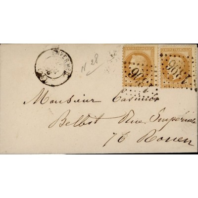28A Oblitéré GC 1396 - Depart Envermeu - 2 Timbres - Cote 80 Euros