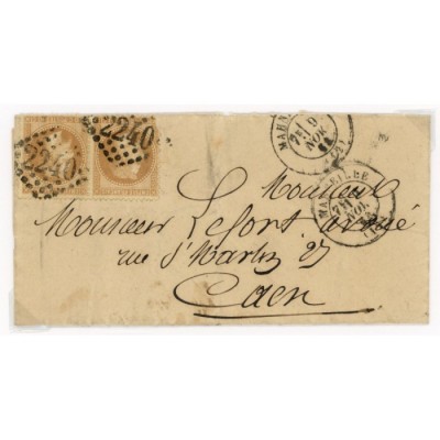 28A Oblitéré GC 2240 - Depart Marseille (12) - Paire - Cote 73 Euros