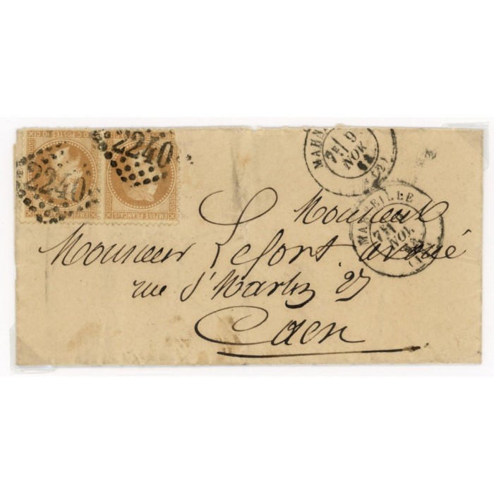 28A Oblitéré GC 2240 - Depart Marseille (12) - Paire - Cote 73 Euros