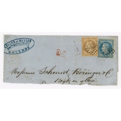 28B & 29B Oblitéré GC 3338 - Depart Saverne (67) -   - Cote 50 Euros