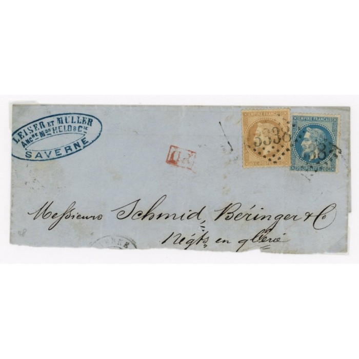 28B & 29B Oblitéré GC 3338 - Depart Saverne (67) -   - Cote 50 Euros