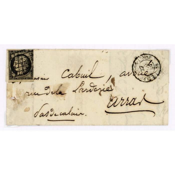 3 Oblitéré Grille  du 1849 - Depart Clermont de l'Oise (58) - Cote 120 Euros