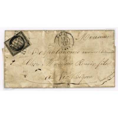 3 Oblitéré Grille du 13/05/1850 - Depart Laval (51) - Cote 120 Euros