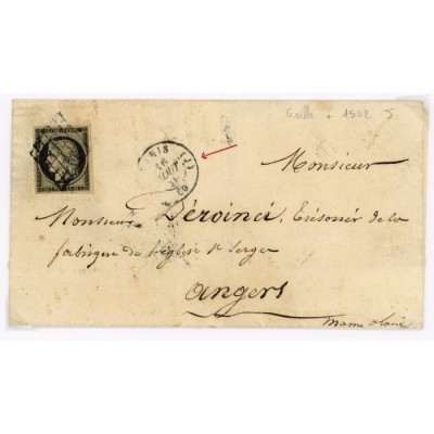 3 Oblitéré Grille du 16/08/1849 - Depart Paris (60) - Cote 120 Euros