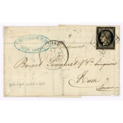 3 Oblitéré Grille du 17/02/1849 - Depart Guise (2) - Cote 120 Euros