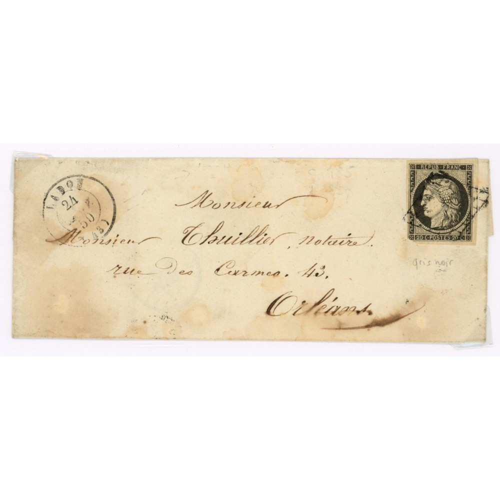 3 Oblitéré Grille du 1850 - Depart Ladon (43) - Cote 120 Euros