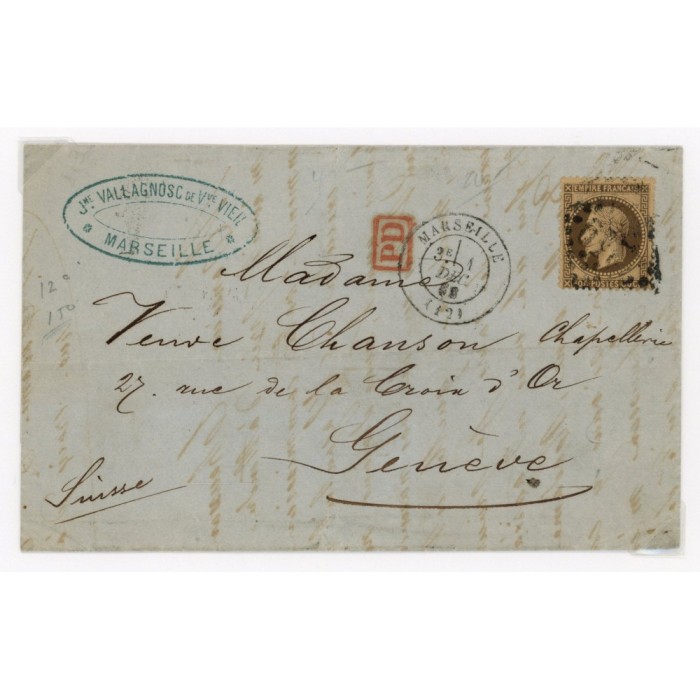 30 Oblitéré Gros Chiffre - Depart Marseille (12) -   - Cote 105 Euros