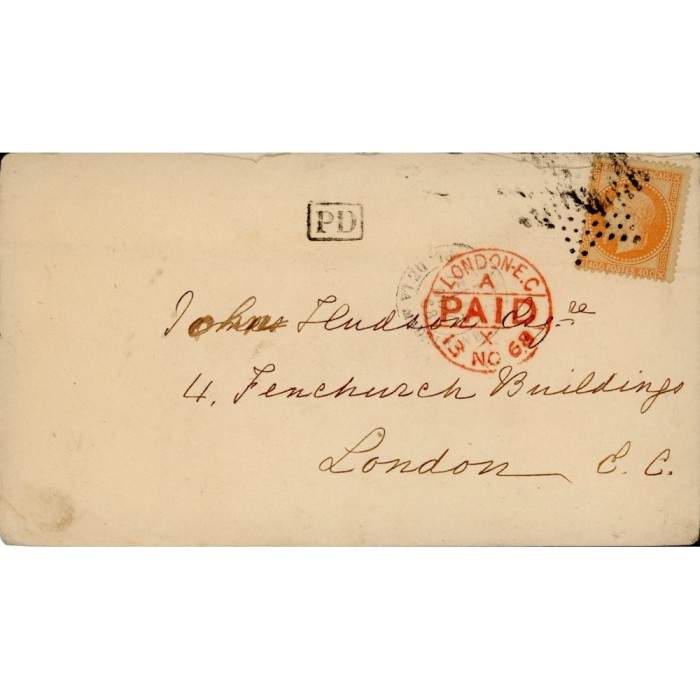 31 Oblitéré Etoile du Novembre 1868 - Depart Paris (60) -   - Cote 105 Euros