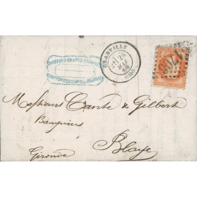 31 Oblitéré GC 1706 du 28/05/1869 - Depart Granville - Cote 43 Euros