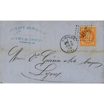 31 Oblitéré GC 2049 du 05/08/1869 - Depart Limoges (81) - Cote 43 Euros