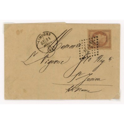 31 Oblitéré GC 2049 du 31/03/1871 - Depart Limoges (81) - Cote 43 Euros