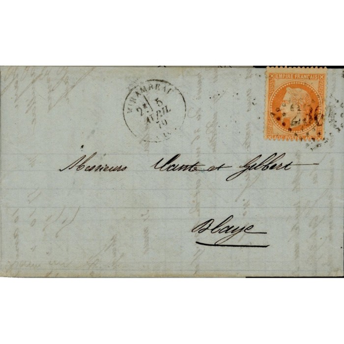 31 Oblitéré GC 2364 du 05/04/1870 - Depart Mirabeau - Cote 45 Euros