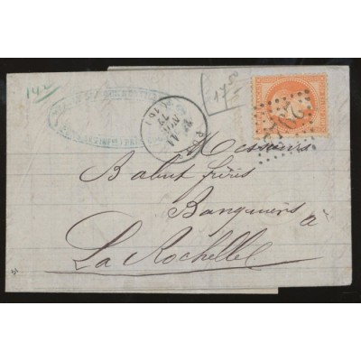 31 Oblitéré GC 2922 du 11/11/1872 - Depart Pons - Cote 45 Euros