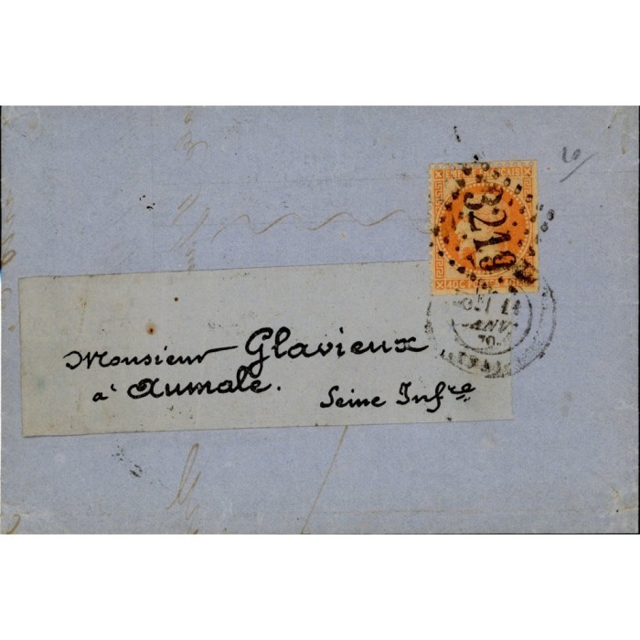 31 Oblitéré GC 3219 du 11/01/1870 - Depart Rouen (74) - Cote 43 Euros