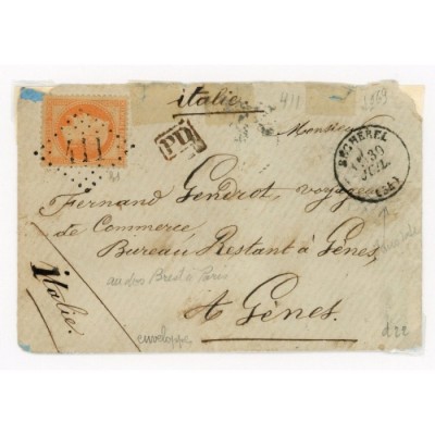 31 Oblitéré GC 411 - Depart Bécherel (34) -   - Cote 120 Euros