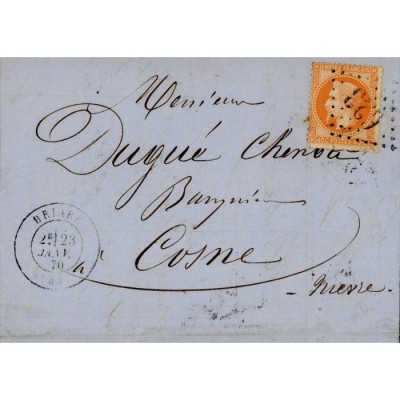 31 Oblitéré GC 623 du 23/01/1870 - Depart Briare - Cote 45 Euros