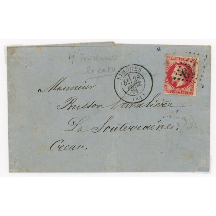 32 Oblitéré GC 2049 du 28/02/1871 - Depart Limoges (81) - Cote 53 Euros