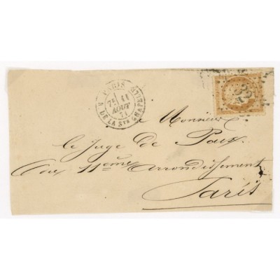 36 Oblitéré Etoile 32 du 11/08/1871 - Depart Paris (60) - Cote 200 Euros