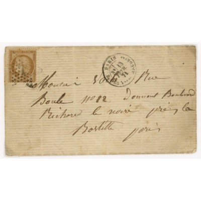 36 Oblitéré Etoile 7 du 13/02/1871 - Depart Paris (60) - Cote 200 Euros