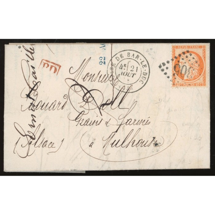 38 Oblitéré GC 305 - Depart Bar le Duc (53) -   - Cote 58 Euros