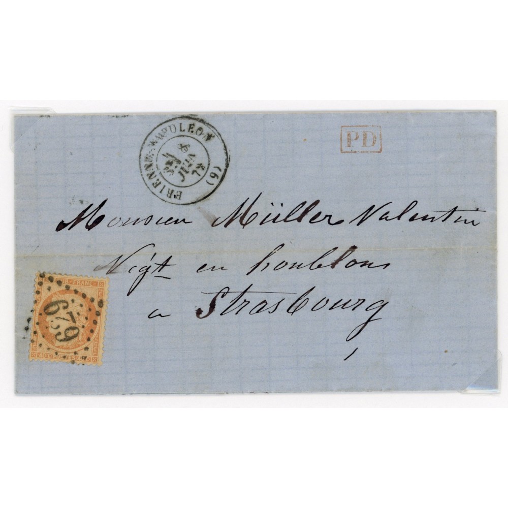 38 Oblitéré GC 629 - Depart Brienne Napoléon (9) -   - Cote 60 Euros