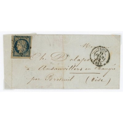 4 Oblitéré Etoile du 11/02/1852 - Depart Paris (60) - Cote 100 Euros