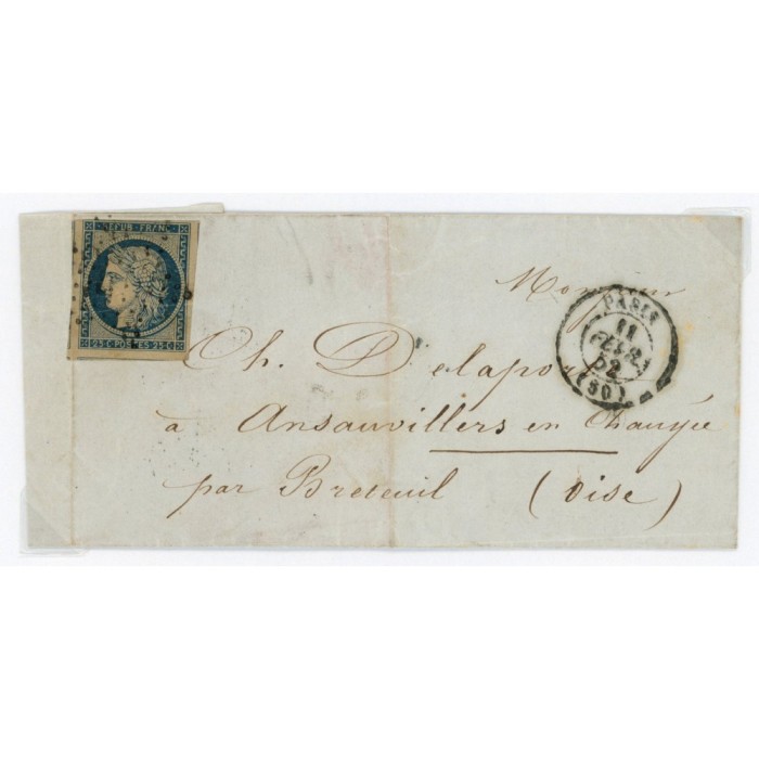 4 Oblitéré Etoile du 11/02/1852 - Depart Paris (60) - Cote 100 Euros