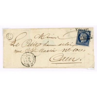 4 Oblitéré Grille du 01/05/1851 - Depart Croissanville (13) -  C  dans un cercle - Cote 100 Euros