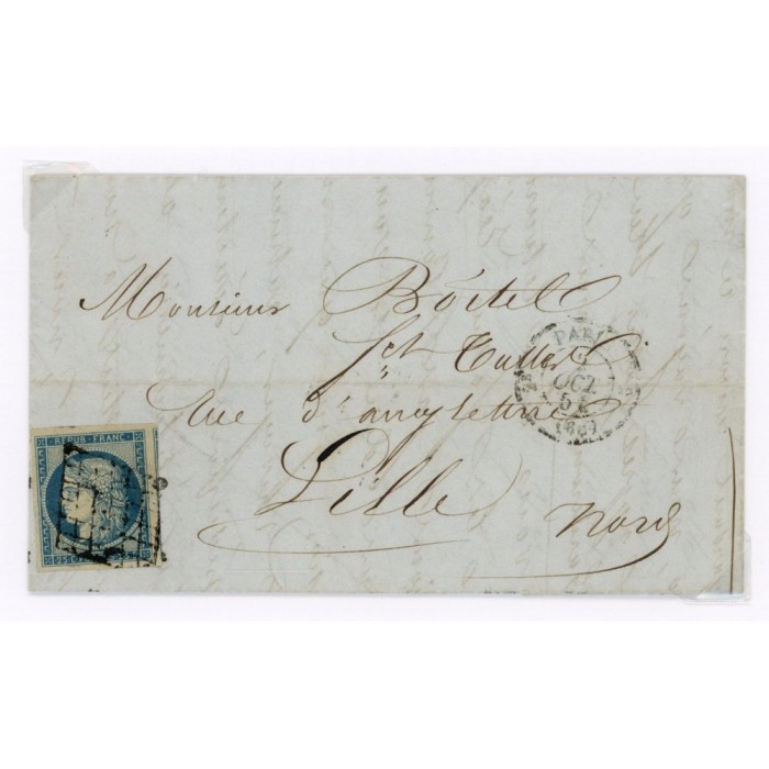 4 Oblitéré Grille du 02/10/1851 - Depart Paris (60) - Cote 100 Euros