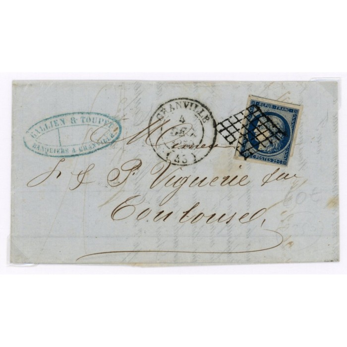 4 Oblitéré Grille du 04/12/1850 - Depart Granville (48) - Cote 100 Euros