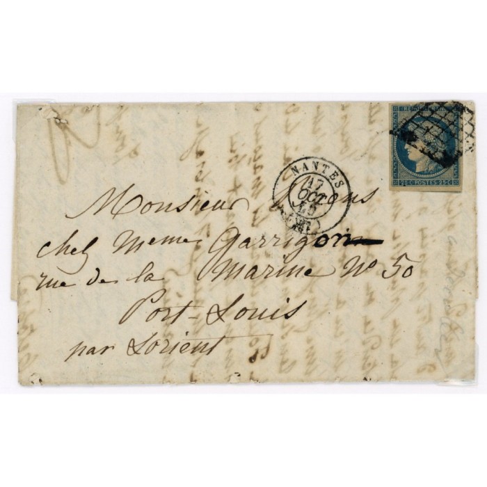 4 Oblitéré Grille du 17/10/1850 - Depart Nantes (42) - Cote 100 Euros