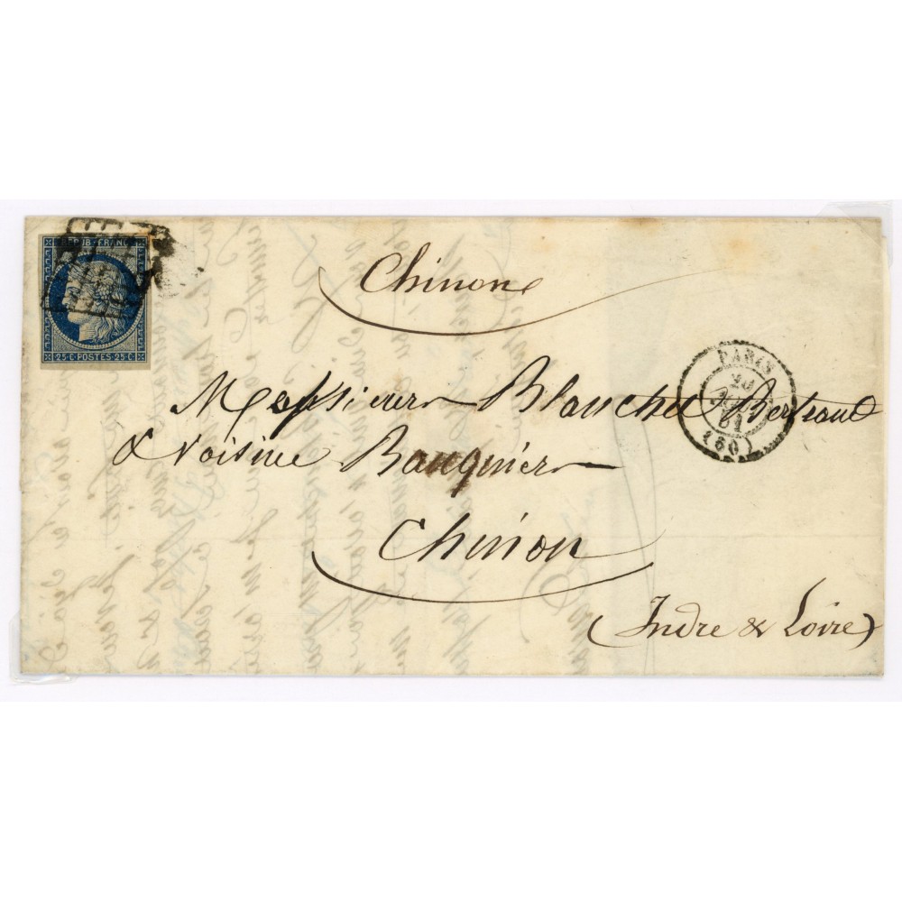 4 Oblitéré Grille du 1851 - Depart Paris (60) - Cote 100 Euros