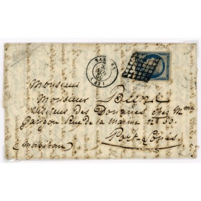 4 Oblitéré Grille du 20/11/1850 - Depart Nantes (42) - Cote 100 Euros