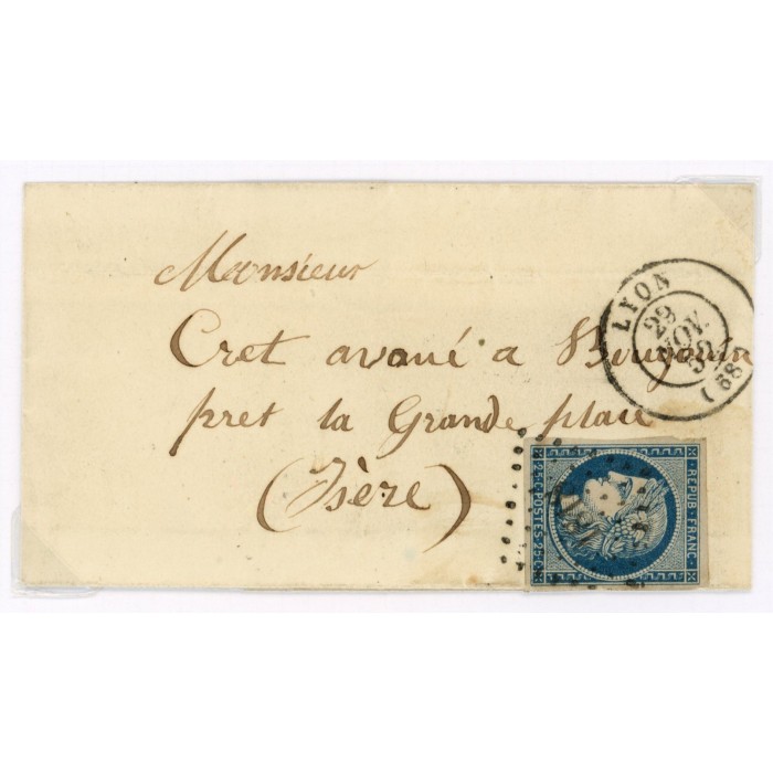 4 Oblitéré PC 1818 du 23/11/1852 - Depart Lyon (68) - Cote 103 Euros