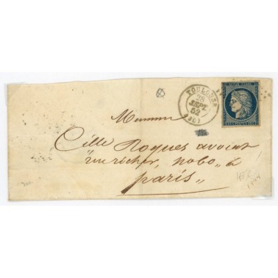 4 Oblitéré PC 3383 du 28/09/1852 - Depart Toulouse (30) - Cote 103 Euros