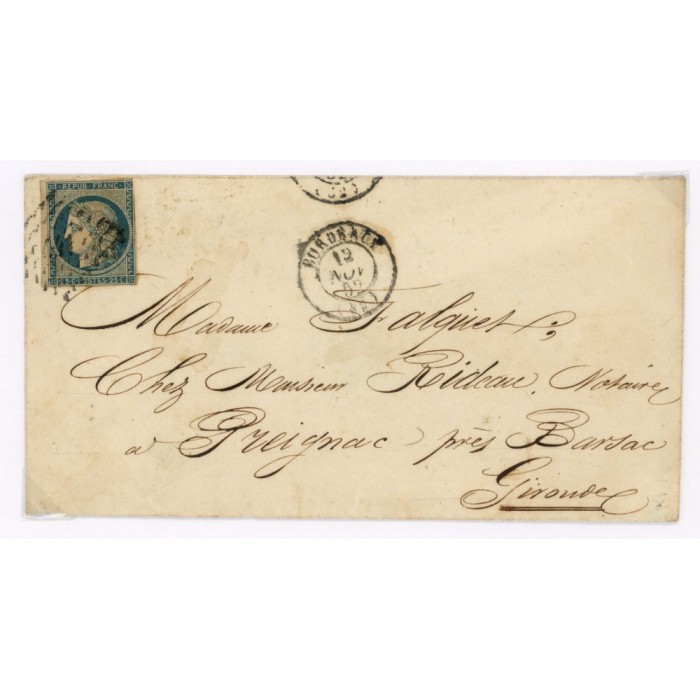 4 Oblitéré PC 441 du 12/11/1852 - Depart Bordeaux (32) - Cote 103 Euros