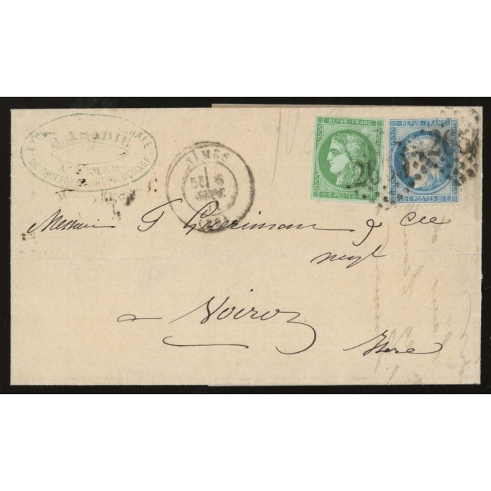 42 & 37 Oblitéré GC 2659 - Depart Nimes (29) - Cote 323 Euros